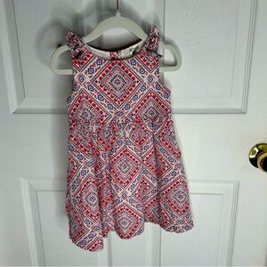 🍭Baby B’gosh Red and Blue Geometric Kids cotton Dress
2T